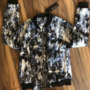 B/W floral bomber / track jacket